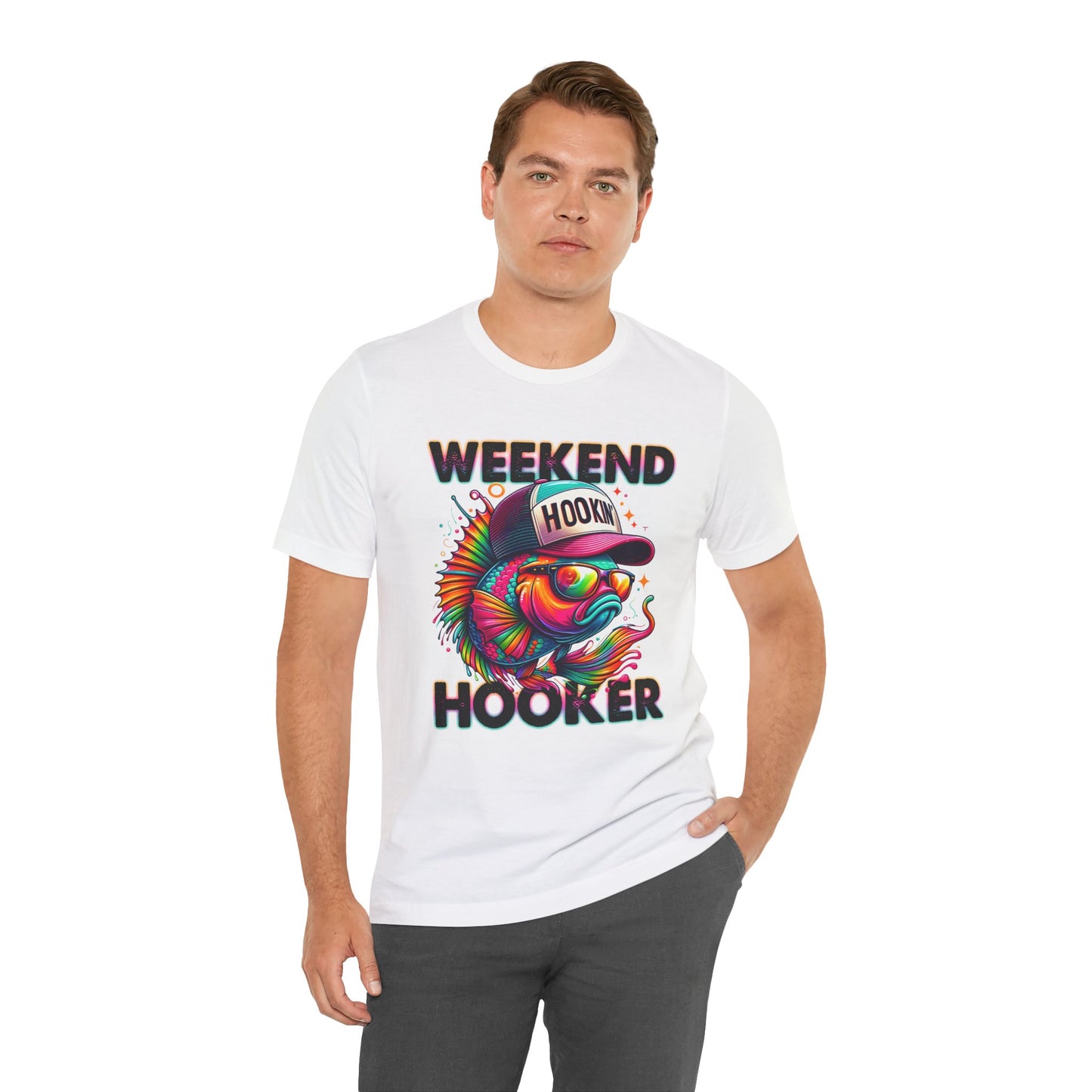 Weekend Hooker Graphic Tee - Fun Colorful Fish Design for Fishing Lovers