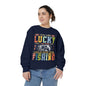 Lucky Fishing Unisex Garment-Dyed Sweatshirt - Perfect Gift for Fishing Enthusiasts