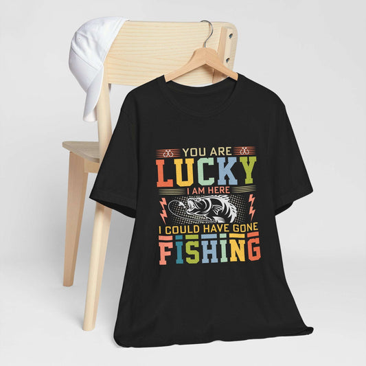 Lucky Fishing Unisex Tee - Perfect Gift for Fishermen