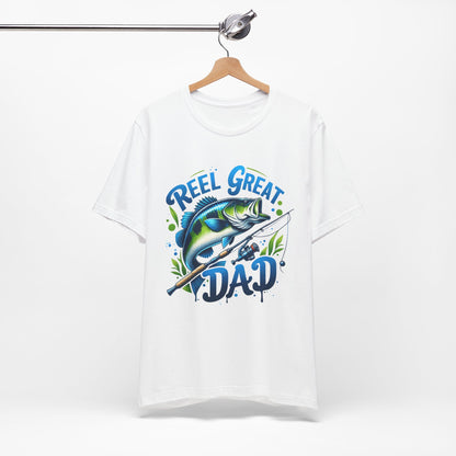 Reel Great Dad Fishing Tee - Unisex Jersey Short Sleeve Shirt for Father's Day